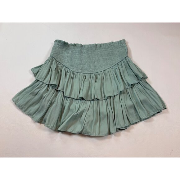 Mustard Seed Mint Green Ruffle Skirt Women S Smocked Waist Summer (LL142) - Picture 1 of 6